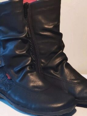 Remonte Womens Boots EU37 US6.5-7 Black Leather Boots NEW